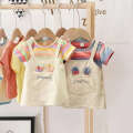 Girls' summer cartoon 2022 new middle and young cotton half sleeved princess dress children's clothing. 