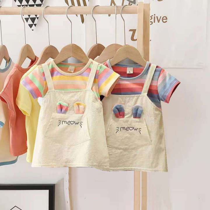 Girls' summer cartoon 2022 new middle and young cotton half sleeved princess dress children's clothing