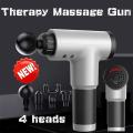 Fitness Muscle Relaxer Facial Massager_ Gun_ With 4 Massage Heads. 