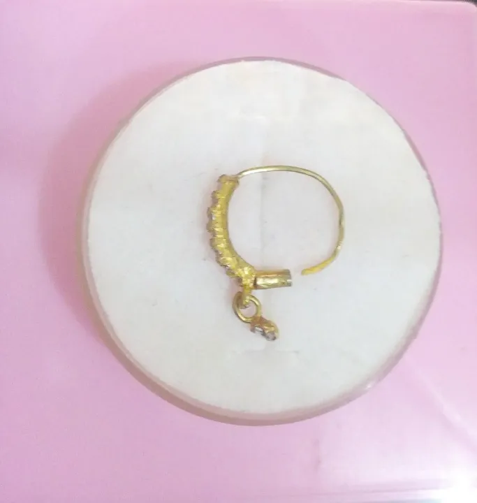 Real%202%20Karat%20Gold%20Nose%20Ring%20with%20Small%20White%20Stone%20For%20Women%20-%20Image%204