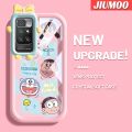 JIUMOO Case For Xiaomi MI Redmi 10 Prime Case Cartoon Anime Doraemon Pattern Colorful Little Monster Shape Camera Lens Casing Soft Shockproof Simple Silicone Transparent Protective Cover. 