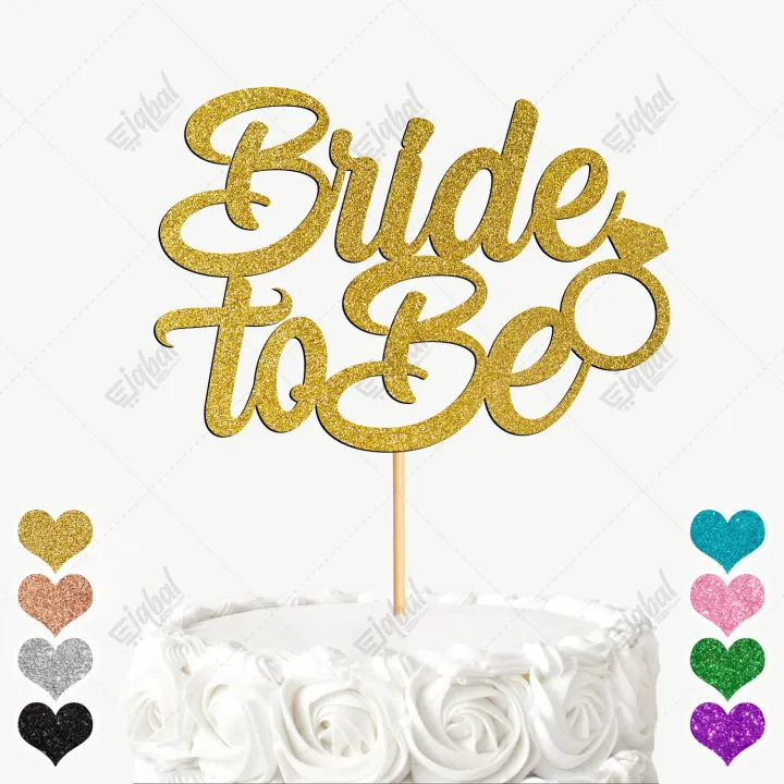 Bride%20To%20Be%20Glitter%20Cake%20Topper%20For%20Bridal%20Shower%20-%20Wedding%20Anniversary%20Celebration,%20Party%20Decoration%20Supplies%20-%20Image%202