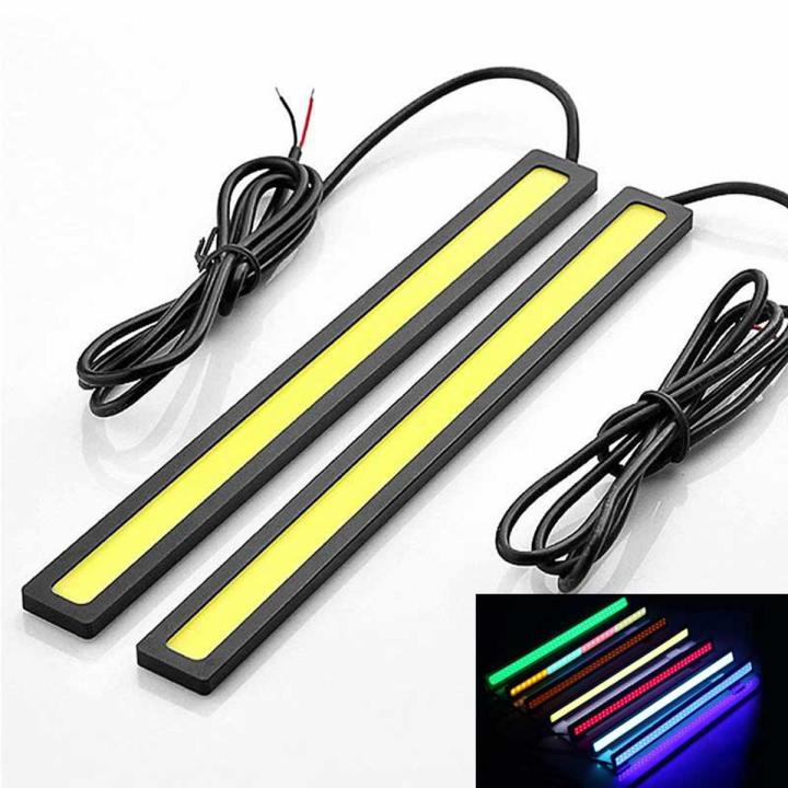 1pc COB LED Car Lamp External Lights Auto Waterproof Car Styling Daytime Driving Fog Lights Vehicle Running Light Car Gadgets-Pink