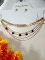 Elegant Multi Layered Chains Designer Chokar Necklace with Earrings from Seek for Style. 