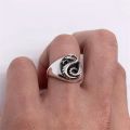 Draco Malfoy Family Emblem Snake Court Ring Pure Blood Oval Retro Smooth Snake Ring. 