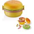 Kids Burger Shaped Lunch Box with Compartments BPA Free. 