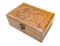 Wooden Hand-Carved Jewelry Box - Floral Handcrafted Home Decor Box, 6x4 Vintage Jewelry Organizer for Necklaces, Rings & Earrings, Compact Storage Box for Women, Premium Sheesham Craftsmanship, Perfect Gift Option, Decorative Small Wooden Keepsake Box. 
