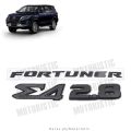 Motoristic Set of 3 Emblems for Fortuner Sigma 4 (Black Color) - Hood Emblem, Sigma 4 Emblem, and 2.8 Emblem. 