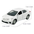 Toyota Corolla Grande Diecast Metal Model Toy Car Collection With Lights and Sounds Pull Back Action - Size Approx. 5 Inch - White. 