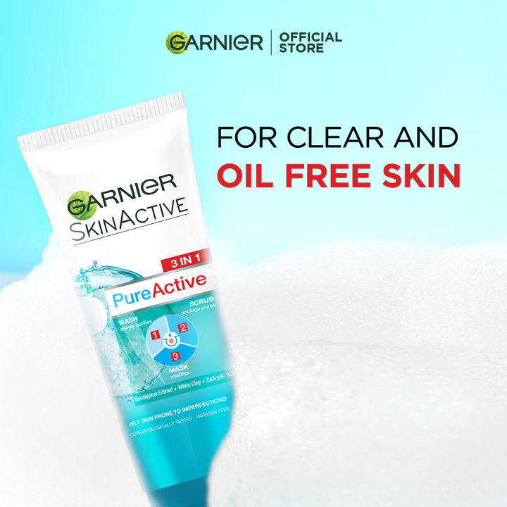 Garnier%20Skin%20Active%20Pure%20Active%203-in-1%20Wash%20+%20Scrub%20+Mask,%20For%20Oily%20Skin,%20100ml%20-%20Dissolve%20Dirt%20and%20Impurities%20-%20Image%202