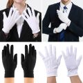 Men's New Solid White Tuxedo Gloves Party Festive Wedding Ceremony Formal Uniform Guard Band Butler Protection Etiquette Mittens. 