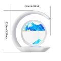Quicksand Table Lamp Wireless Charging Desk Lamp 3D Hourglass Ornaments Sand Painting Night Light for Office Room Decoration. 