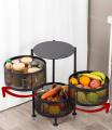 Kitchen Round shape Storage Rack Vegetable Rack 3/4/5 Layer's  360 Degree Movable Cylindrical Kitchen Storage Rack, Closet Storage Rack, Condiment Jars, Vegetable and Fruit Kitchen Storage Trolley for Home/Office. 