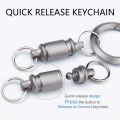 2X Titanium Quick Release Keychain,Detachable Key Ring Pull Apart Keychain,Key Holder Accessory for Bag/Purse/Belt. 