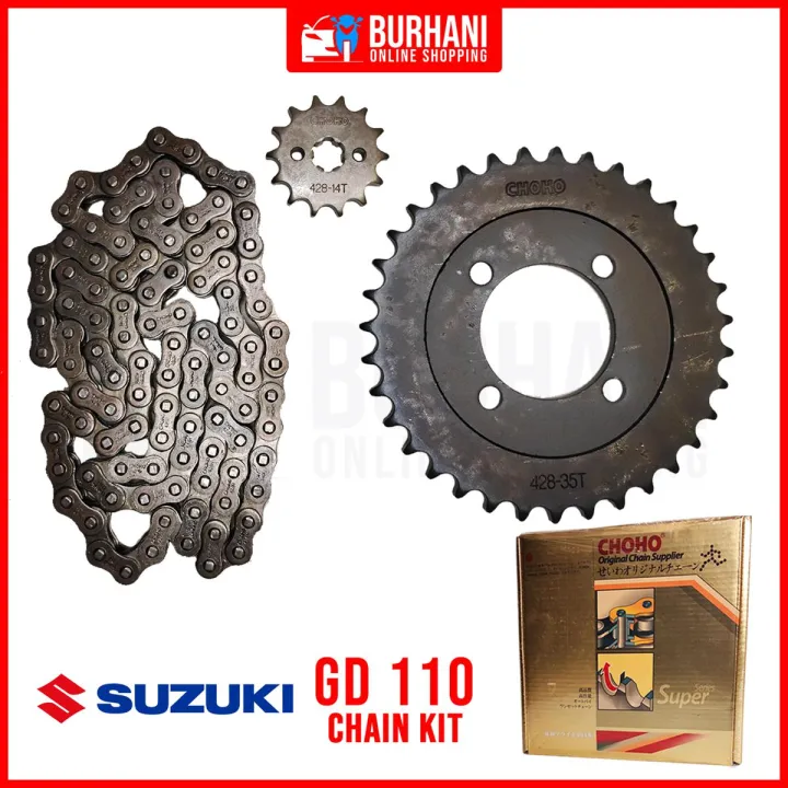 Original Choho GD 110 Complete Chain Sprocket Kit | Daraz.pk