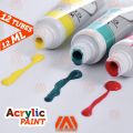 Acrylic Color Set 12 Colors 12 ml Water Based Acrylic Paint, QIAN SE BABY Acrylic Paint 12 Tube Set - 12ml. 