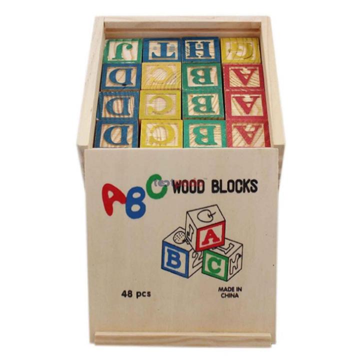 ABC/123 WOOD BLOCKS (LARGE) – 48 PCS/AND 27PCS  Blocks Available So before Buying Choose Your Product