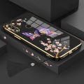 Casing Huawei y7 2019 y7 prime 2019 y7 pro 2019 Phone Case Plating Straight Edge Silicone Phone Case Beautiful Butterfly design with Tassel Lanyard. 