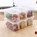 Fridge Storage Boxes, Fridge Organizer with Handle & Airtight Lid, Removable Drain Basket Plastic Refrigerator Storage Containers Keep Fresh Fish, Meat, Vegetable, Fruits. 