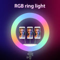 New MJ36 RGB Soft Ring LIght (36cm) Circle Photography Lighting 16 Colour Led RGB Ring Light, Phone Clip Phone Video Beauty Fill Light - Best Ring Light With Beautiful Result | Not Include Stand. 
