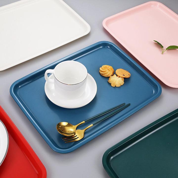 Fast Food Tray Commercial Plastic Rectangular Canteen Hamburger Shop Serving Food Serving Plate Restaurant Thickened Anti-Slip Tray