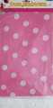 BABY PINK POLKA DOT TABLE COVER ( 108 CM X 180 CM ). 