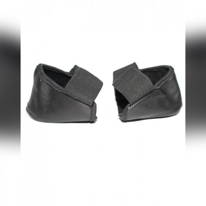 Leather Heel Covers Pair - Black for Heel Protection from Heel Cracks and Dust