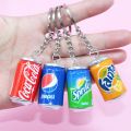【2023】 Simulated Beverage Bottle Keychain Resin Doll Couple Key Chain Men Women Bag Pendant Children Mini Canned Drinks Bottle. 