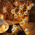Moroccan LED Globe Fairy Lights Metal Balls Outdoor Ring Light for Eid Birthday Party Milad Melad Christmas New Year Festival home decoration items. 
