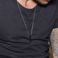 New Long Rectangle Pendant Necklace Stainlees Steel Chain Necklace For Men Women Jewelry. 