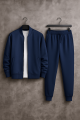 Manfinity Men's Zippered Warm Lined Sweatshirt and Trouser Two Pieces Set. 