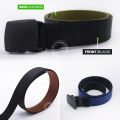 Double Side Nylon Belt for Men and Boys with Adjustable Hard Plastic Teeth-Lock Buckle. 
