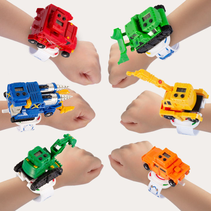 Accompany your child boy team model transforming hand hybrid robot car watch remote control car accompanying child birthday gift watch remote control car toy
