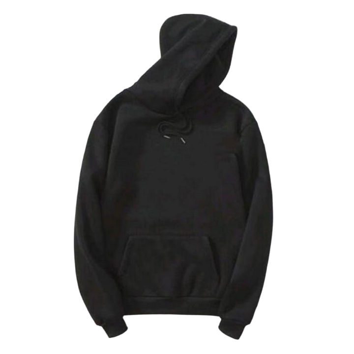 Plain Full Black Hoodie For Men's and Women's In Export Quality Fabric