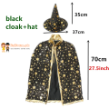 Witch Costume For Kids With Cape And Witch Hat. 
