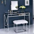 Dressing Table / Glass Dressing Table / Dressing Table With Mirror And Tufted Stool / Dresser / Dressing Table. 