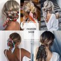 Print Ponytail Elastic Bow Scrunchies Hair Ribbon For Women Elastic Hair Band Girls Hair Ties Hair Accessories. 