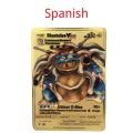 Spanish Pokemon Metal Cards VMAX GX cartas pokemo espanol golden metalicas letters kids battle game España collection cards. 