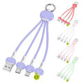 2A Portable 15cm Multi 3 in 1 Cable Short keychain Fast Charging Cable for Micro USB Type C iPhone Cord. 