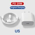 iPhone Original 20W PD2.0 Charger with Fast Certified Type-C Charger Adapter Compatible for Apple iPhone 14,13,12,11,X Series. 