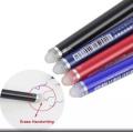 1 pcs/Set 0.5mm Erasable Pen Blue Ink Refill Ballpoint Pen for School Supplies Blue, Red, Black. 