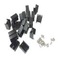 10 Pcs 21x1mm Black Aluminum Heat Sink for TO-220 Mosfet Transistors. 