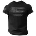 Yfashion Men T Shirt American Flag Printing Sports Tops Fashion Casual Round Neck Short Sleeve Shirt color. 