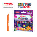 Goldfish High Quality Glitter 9mm Wax Crayon 12 Colour in Cardboard Packet (1 Pack). 