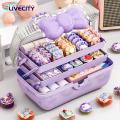Bow Hair Accessories Organizer 3-layer Hair Accessories Storage Box with Handle Large Capacity Organizer for Jewelry Hair Clips Dustproof Container Buyer's Choice Scratch-free Hair Accessory Storage. 