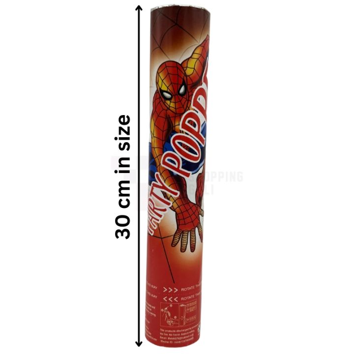SPIDERMAN THEME PARTY POPPERS - 30 CM PARTY POPPER - SPIDERMAN PARTY POPPERS