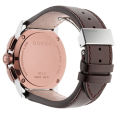 Gucci G-Chrono Brown Leather Strap  Black Dial Chronograph Quartz Watch for Gents - YA101202. 