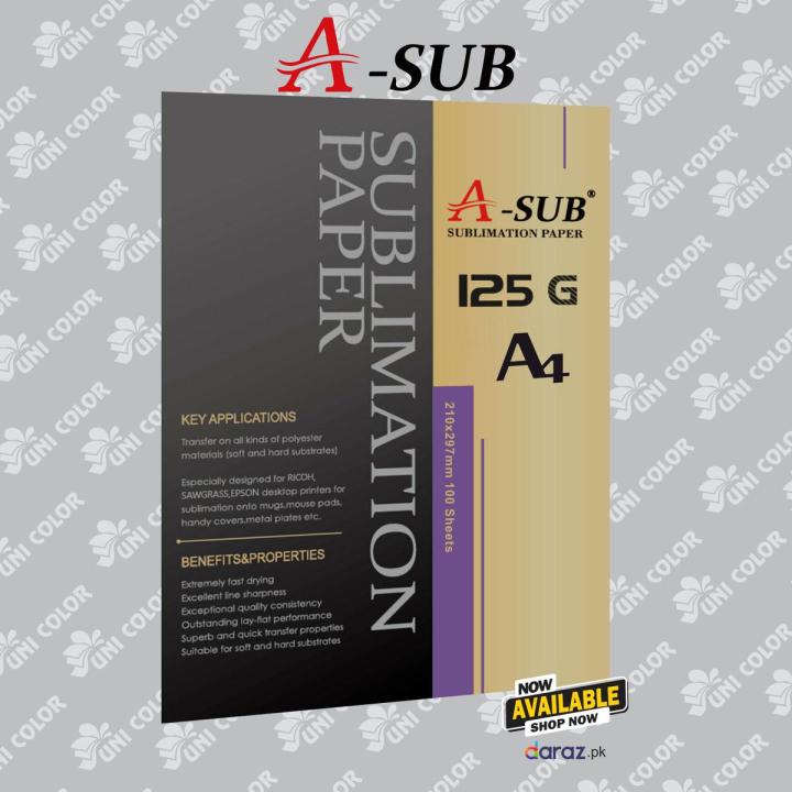 ASUB Sublimation Paper 8.5x11 Inch 100 Sheets 125g for any Inkjet