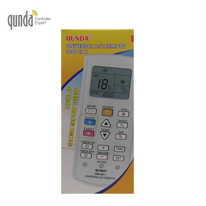 Universal Remote AC Split & Inverted with LCD 1000 In 1 - White