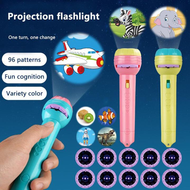 【HOT】 Flashlight Projector Torch Lamp Toy Baby Sleeping Story Book Early Education Toy For Kid Holiday Birthday Xmas Gift Light Up Toy